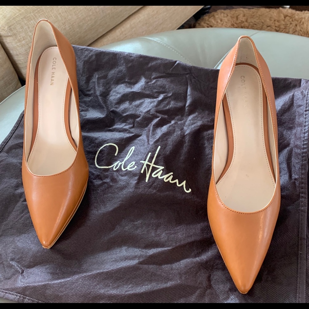 Cole Haan British Tan Idala II Heels.